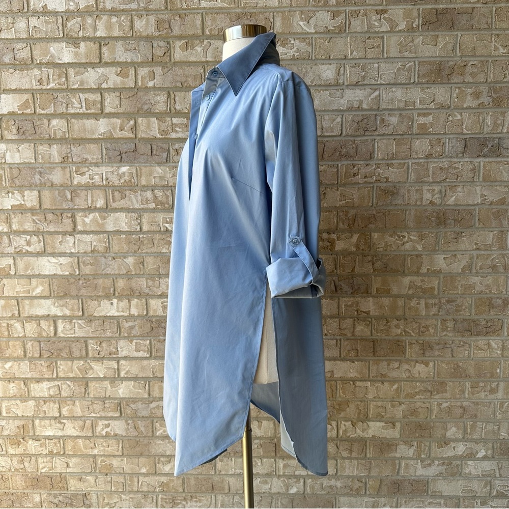 NWT NY&C Curved Hem Solid Shirt Dress Size L 🌸